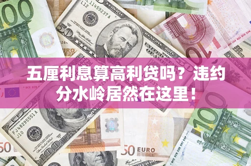 济南五厘利息算高利贷吗？违约分水岭居然在这里！